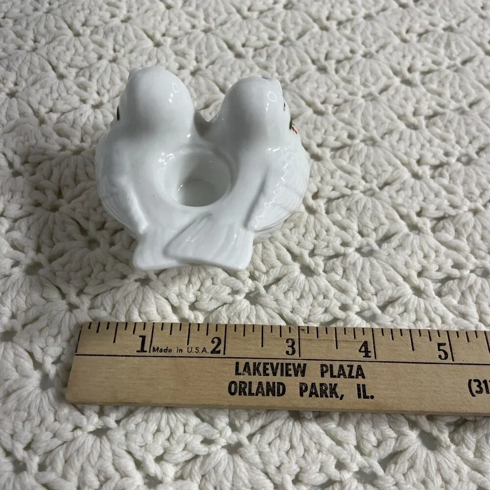 Vintage  Fitz and Floyd Dove Candlestick Holders 3.5” X 3.5” X 2” Tall